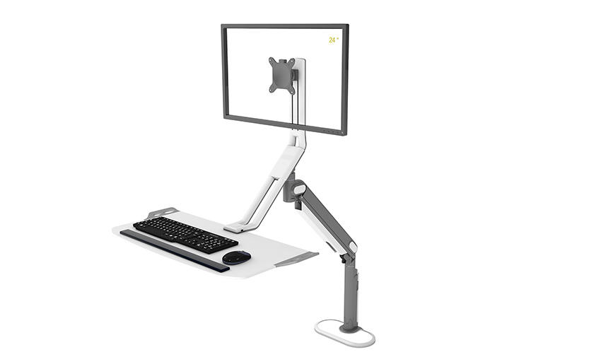 Monitor arm with keyboard tray