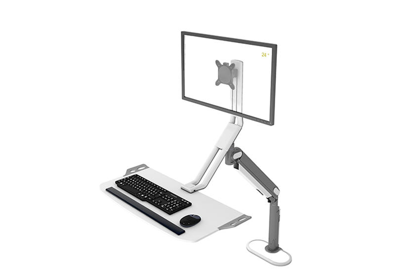 Monitor arm with keyboard tray